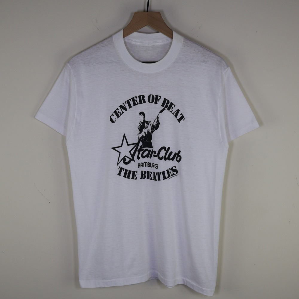Vintage‎ The Beatles Star-Club Hamburg Center of Beat T-Shirt White Medium